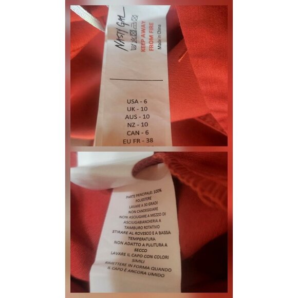 Nasty Gal Collection Rust Orange Button-Front Midi Skirt Women's Sz 6 Polyester - Picture 7 of 7